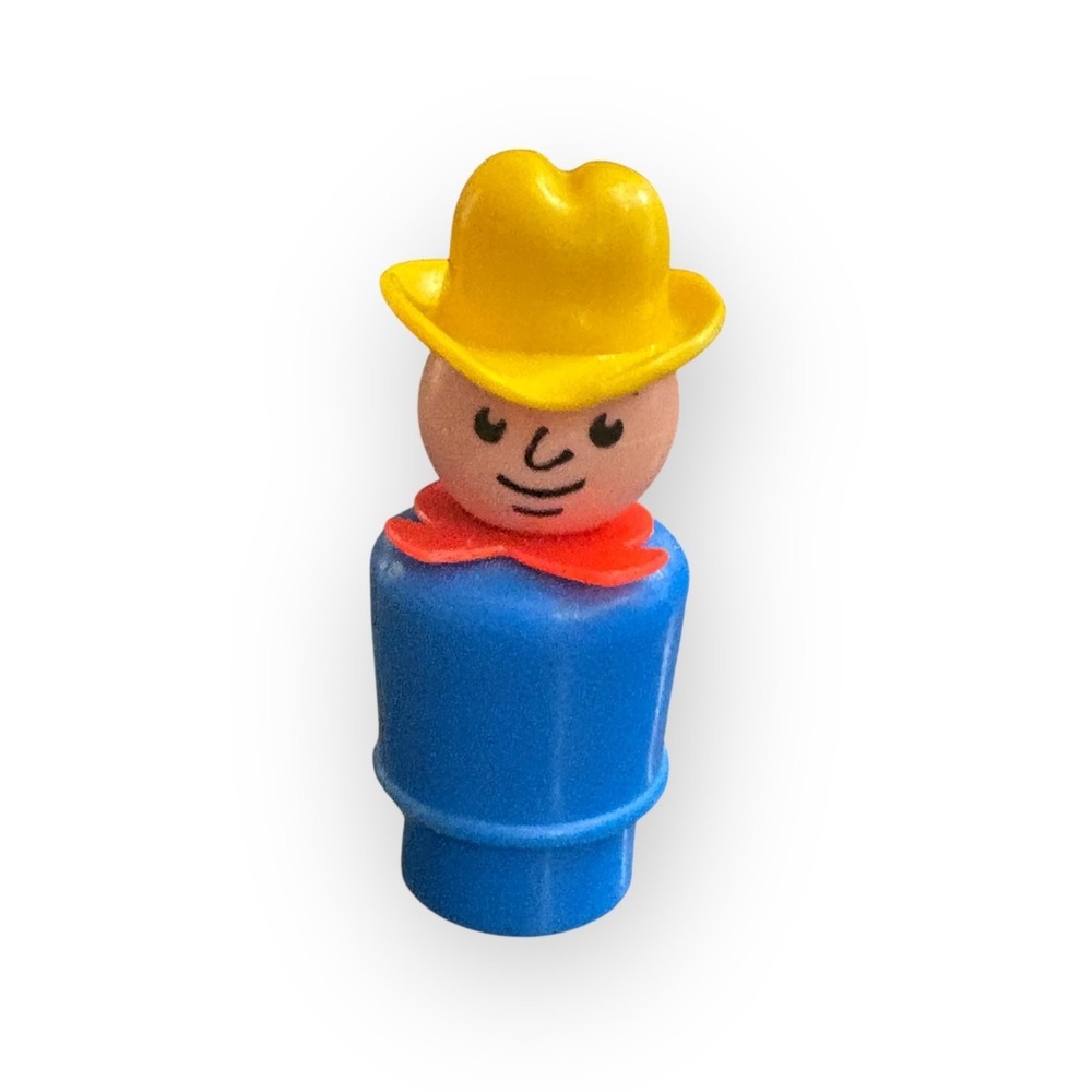 Fisher-Price Little People Figure Blue Shirt Yellow Hat